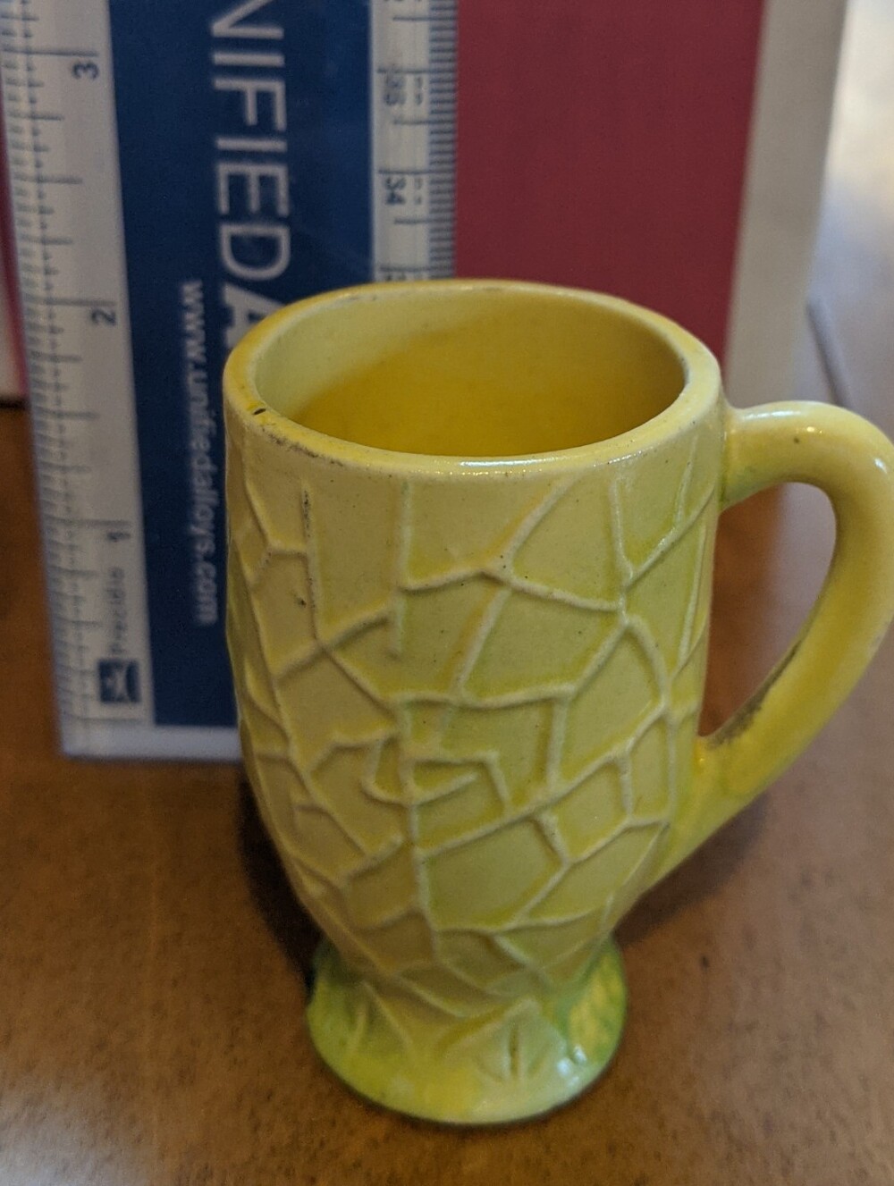 Vintage made In Japan Yellow Ceramic Vase